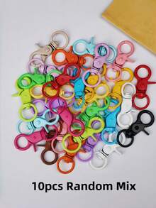 5/10pcs Colorful Coated Spring Snap Hooks With O-Ring, Metal Keychain Accessories, Suitable For DIY Pendants - One Size Fits All - View 13