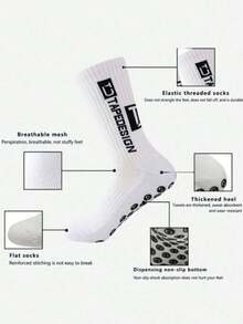 10/9/6/5/3/1 Pair Professional Dotted Rubber Sole Football Socks, Mid-Calf Socks, Towel Bottom Sweat-Absorbing Sports Socks, Suitable For Various Sports Wear - Multicolor - View 5