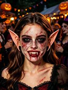 2pcs/Set - Halloween Elf Ear Accessories Party Props, Cosplay Props, Latex Pointed Ear Toys, Photo Props, Suitable For Halloween, Halloween Party, Costume Party And Theme Party. - Multicolor - View 4