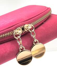 2026 New Halter Wallet Multi-Function Tri-Fold Short Detachable Handheld Wallet Fashion Patchwork Compact Cute Metal Hardware Zipper Coin Purse - Hot Pink - View 3