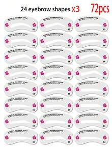 72/24pcs Eyebrow Shaping Template Set, Trimming Tools, Shaping Mold Makeup Set, Makeup And Styling Set, Eyebrow Shaping Set, 24 Eyebrow Templates, 3-Minute Quick Makeup Tool, Makeup Tool, Makeup And Styling Accessories - Multicolor - View 6