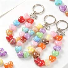100/300/500pcs Acrylic Random Mixed Color Heart Beads Loose Beads For DIY Handmade Bracelets, Necklaces, Keychains, Bag Charms, Pen Caps Decoration And Other Accessories - Multicolor - View 11