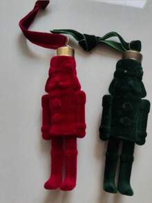 1/2/4 Pieces Walnut Soldier Decorative Pendants, With A Velvet Fabric Design, Are Suitable For Diy Christmas Indoor Window Display, Christmas Tree Decoration And Other Home Item Decoration - Multicolor - View 12