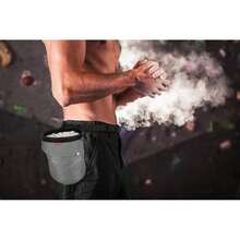 Rock Climbing Chalk Bag, Bouldering Chalk Pot Bucket With Adjustable Belt & Carabiner Drawstring Climbing Gear - Grey - View 8