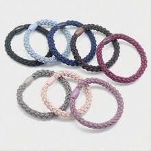 12pcs Women's Elastic Ponytail Hair Ties, Multi-Strand Braided Design, Round, Suitable For Thick And Long Hair (Multi-Color) - Multicolor - View 2