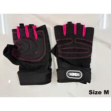 1 Pair Fitness Non-Slip Weightlifting Half-Finger Long Wrist Support Gloves - Pink - View 10
