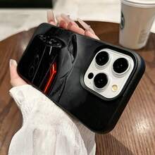 1件裝賽車圖案黑銀配色手機殼，適用於 Apple 手機 - 彩色 - 查看 2