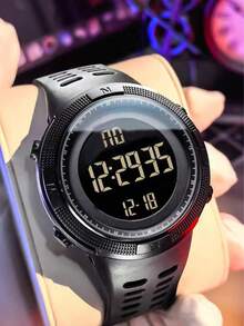 Boys LED Digital Watch Set (2pcs), With Stopwatch, Alarm, Day Of Week, Date And LED Display Functions, Multi-Functional Suitable For Military Style And Outdoor Activities - Multicolor - View 8