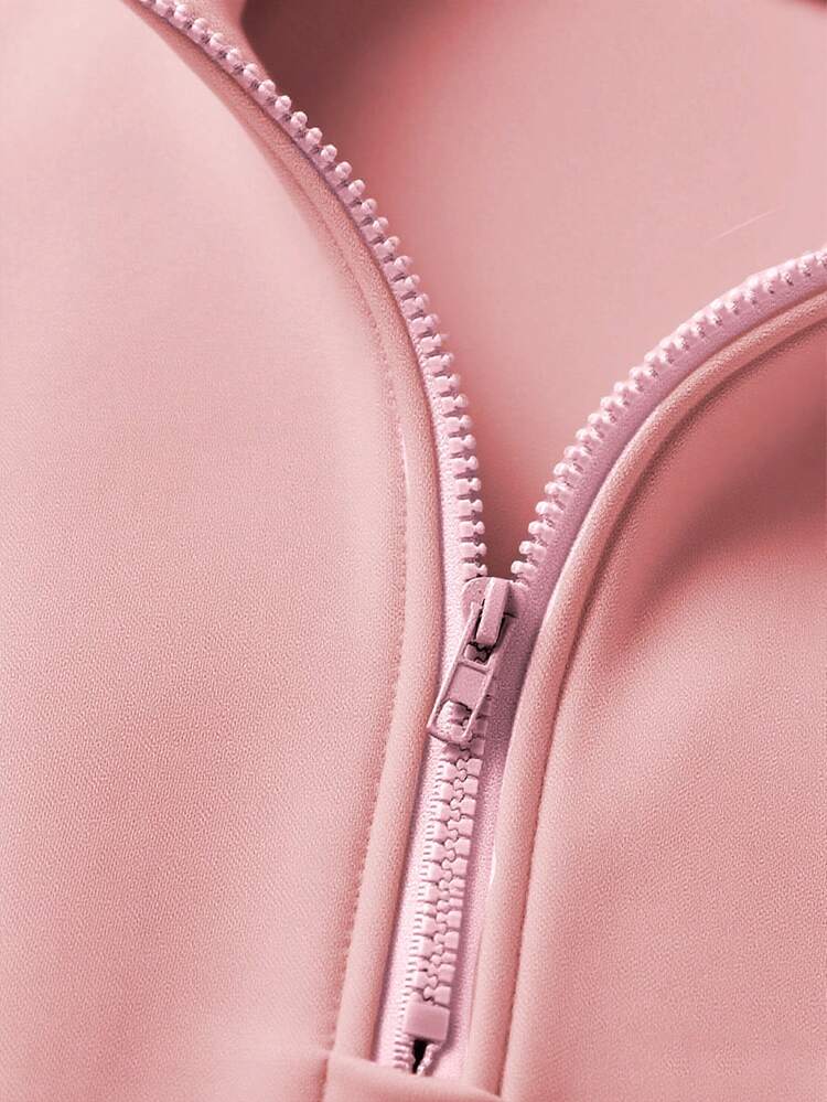 Men's Autumn/Winter Casual Fashion Versatile Zip-Up Collar Sweatshirt - Pink - View 4