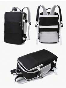 Dedoo Multi-Color Backpack, Solid Color Minimalist Design, Multiple Zipper Pockets, Large Capacity Student School Bag, Suitable For University Campus Students Travel, Minimalist Business Style - Multicolor - View 11