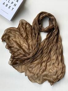 1pc Solid Color Casual Daily Comfortable Elegant Unique Classic Spring/Autumn New Versatile Beach Seaside Headwrap Sun Protection Fashionable Women's Scarf - Multicolor - View 24