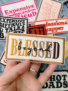 1 Set Of 3/9pcs Multicolored English Letter Series Embroidery Patch Cute Fashion Polyester Badge Applique DIY Clothing Iron On Patches Sew Accessory Cloth Stickers Suitable For Backpacks, Jeans, Jackets, T-Shirts, Hats, Dresses, Etc - Mash Up - View 6