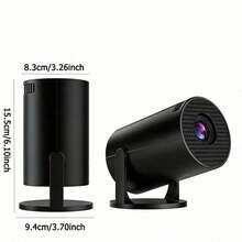 Portable Mini Smart HD Movie Projector, Native 720*480P Resolution, Supports 4K Video Playback, 180° Rotatable Design, WiFi Wireless Screen Mirroring Compatible With Phones & Tablets, Indoor Outdoor Home Theater Projector - Black - View 6
