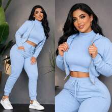 Women Two-Piece Outfits - Sky Blue - View 3