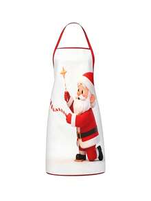 4PCS Christmas Mrs. Claus Apron Set, Funny Santa Costume Print Adjustable Waterproof Kitchen Apron, Holiday Cooking Apron Gift For Women - Multicolor - View 13