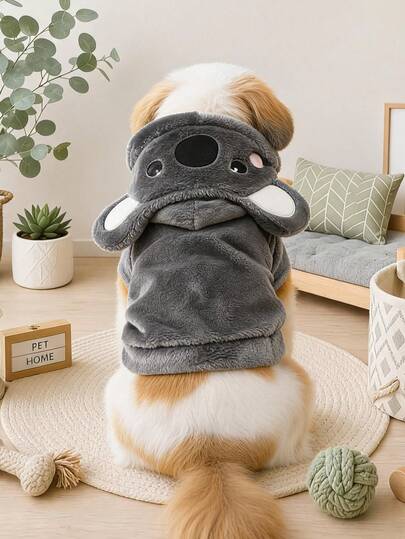 PETCIRCLE 1PC Pet Clothes Small Dog Puppy Cat Cute Pet Autumn/Winter Cute Style Lightweight Breathable Soft Fabric Plush Short Transform Costume - Koala