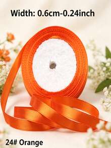 1 Roll 25 Yards 6mm Satin Ribbon, DIY Wedding Christmas Decoration Bow Making Handmade Card Gift Floral Accessories - 0.6cm Satin Ribbon - View 35