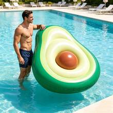 Inflatable Avocado Swim Float With Detachable Ball, PVC Adult Water Lounge Chair, Beach Swimming Floating Bed - Multicolor - View 4