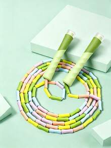 7-Color Bamboo Knot Jump Rope, Soft TPE Material No Knotting No Tangling, Comfortable Handle Grip, Adjustable Rope Length, Suitable For Beginners Fitness And Physical Test Training - Multicolor - View 5
