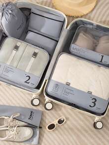 Unique & Durable 7-Piece Travel Organizer Set: Spacious, Packaging Solution, Perfect For Fashionable Travel, Travel Essentials, Beach Bag, Gift, Back To School Short & Long Trips - Multicolor - View 8