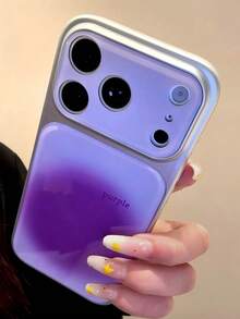 復古咖啡色紮染漸層 17 Pro Max 手機殼，獨特時尚保護殼，相容於 Apple 16 Pro、15、16 Pro Max、17、17 Pro - 紫色 - 查看 3