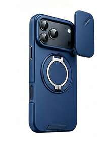 Heavy Duty Rugged Magnetic Stand Protective Case With Sliding Camera Cover, Compatible With Magsafe Card Slot For IPhone 17 Pro Max/17 Air/16/16/15/14/13/12/11 Pro Max Plus - Navy Blue - View 16