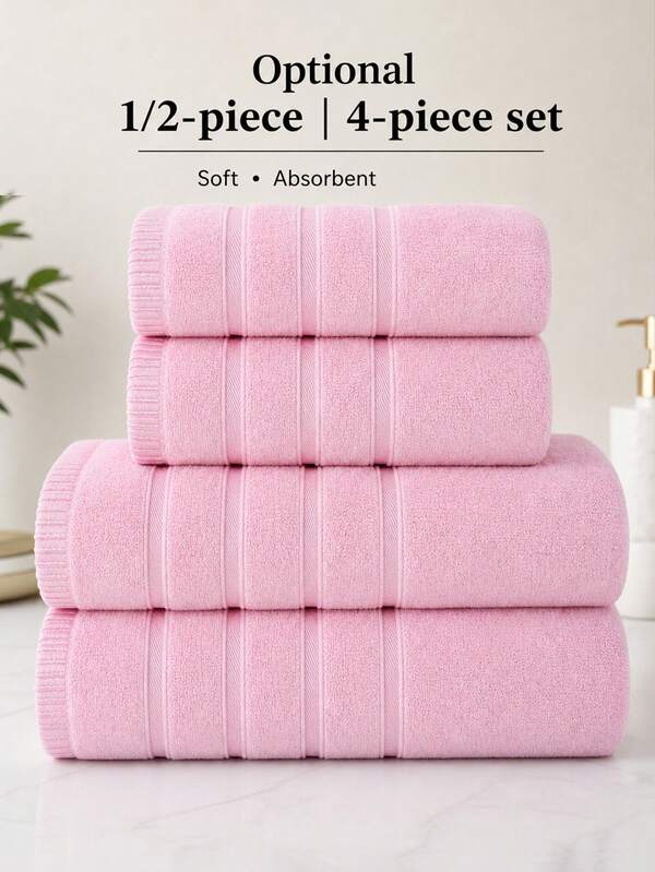 Bamboo Fiber Towel Set (1pc/2pcs/4pcs) - Lightweight & Soft, Super Absorbent Bath Towels And Hand Towels[Thin Style], Quick Dry, Skin-Friendly, Durable, Modern Bathroom Accessories, Perfect Gift For Friends And Family (40x75cm, 50x90cm, 70x140cm)