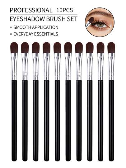 10PCS Professional Makeup Eye Shadow Brush Set, Eye Makeup Blending Brush, Under Eye Brush, Foundation Concealer Brush, Multi-Functional Beginner Makeup Tools, Makeup Brushes