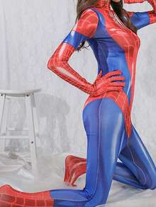 1pc Cute & Playful Cosplay Mecha Pilot Jumpsuit Outfit, Gift (Asian Size Runs Small, Recommend Sizing Up) - Red - View 3