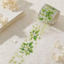 1pc/4pcs Floral Shadow Satin PET Waterproof Floral Washi Tape, Transparent Decorative Tape For Scrapbooking And Collage - Multicolor - View 5