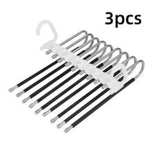 1/2/3pcs Upgraded 5/9-Tier Pants Rack, Space-Saving Non-Slip Multi-Function Hanger Rack, S-Shaped Wardrobe Storage Rack With Hooks, Suitable For Leggings, Trousers And Clothing Stores. Easter Gift, Mother's Day Gift - Green multifunctional trouser hanger - View 18
