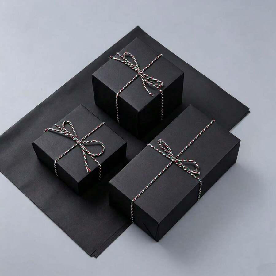 100/50 Sheets Black Tissue Wrapping Paper, Suitable For Birthday, Easter, Mother's Day, Father's Day, Halloween, Christmas, Graduation, Party And All Occasions - Multiple Styles - View 1
