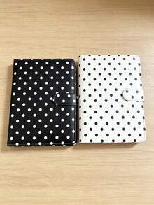 A5 Polka Dot Small Card Storage Album, 4-Pocket 6-Ring Cute Card Collection Binder, PU Leather Cover, Suitable For 2x3 Inch Photo Cards/Trading Cards (Pink/Black/White/Blue/Red) - Rectangle - View 7