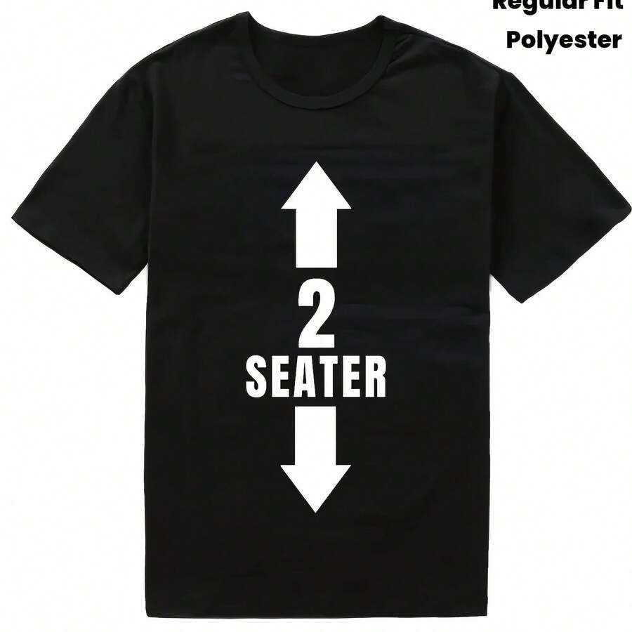 Men's Round Neck T-Shirt 2-Seat Print Casual Style Regular Version, Micro-Elastic Fabric Machine Washable - 款式 - 查看 1