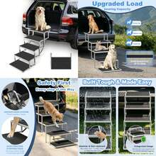 Dog Steps For Car And SUV 5-Step Foldable Pet Stairs For Large Dogs, Non-Slip Heavy-Duty Plastic Dog Stairs, Lightweight And Portable Vehicle Access, Great Alternative To Dog Ramp For Truck - Black - View 1