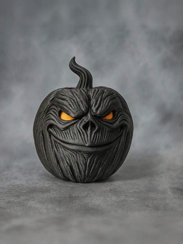 Shadow Pumpkin Statue, Expressive Face, Textured Design And Eye-Catching Eyes, Perfect For Table, Shelf, Autumn And Halloween Theme, Party Gift, Holiday Gift