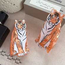 1PC/2PCS Cool 3D Tiger Acetate Hair Claw Clip, Niche Design Cartoon Fierce Tiger Hair Clip, Personalized Back Of Head Hair Styling - Multicolor - View 4