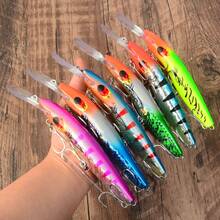 10pcs Long Lip Deep Diving Minnow Lure Set, Heavy Weight Floating Hard Bait, Saltwater Deep Water Fishing Lures For Bass And Grouper - Multicolor - View 5