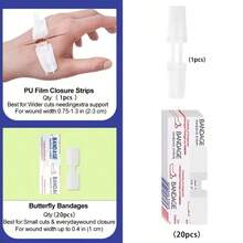 Strained Wound Healing Bandage, Butterfly Bandage Wound Closure Without Sutures, Zipper-Style Wound Closure Patch, Transparent Elastic Bandage, For Outdoor Wound Care - Multicolor - View 11