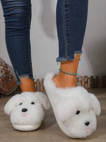 1 Pair Women White Slide Home Slippers Cartoon Fashion Indoor Footwear - White - View 6
