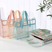 1/4pcs Transparent School Portable Handbag, Made Of Waterproof PVC Plastic Material With Sturdy Reinforced Transparent Design, Suitable For School, Office Use, Unisex | Lightweight Waist Bag, Suitable For Concerts, Sports Games And Travel | - A - View 2