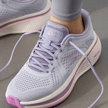Skechers Women's ELEVATE Thick-Soled Cushioned Lightweight Casual Running Shoes - Gray Purple - View 7
