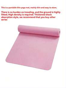 173cm*61cm EVA Yoga Mat, Solid Color Pilates Exercise Mat, Suitable For Yoga, Pilates, Plank, Fitness, Gymnastics, Workout, Gym, Home Training. Perfect Gift For Mother's Day, Birthday, Folded Shipping, May Have Slight Creases. - Pink - View 9