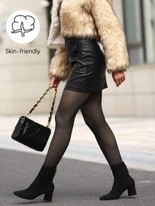 220g warme verdickte High-Waist Fake-Transparenz-Strumpfhosen, tragbare thermische Leggings für Herbst/Winter - Verschiedenfarbig - Übersicht 8
