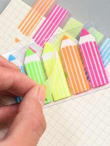 20pcs Cute Cartoon Semi-Transparent Index Sticky Notes, Student Note-Taking Key Point Marking Memo Paper, Back To School Season - A - View 5