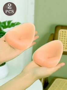 2pcs Bikini Liners, Suitable For Swimwear And Lingerie, Soft And Thick, Natural Push-Up, Transparent/Apricot Color Optional, Triangle Silicone Liners - Standard - View 8