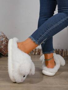 1 Pair Women White Slide Home Slippers Cartoon Fashion Indoor Footwear - White - View 4