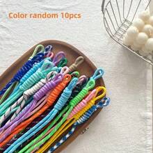 5/10pcs Colorful Nylon Rope DIY Handmade Weaving Set, Suitable For Keychains, Backpack Charms And Weaving - Handmade Coil Materials, Keychains, Gift Making And Event Supplies - Colorful Braided Rope - View 2