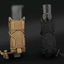 Fundaáctica para Cargador de Pistola de 9MM, Bolsa Individual para Cargador, Fundas Molle para Linterna, Soporte para Antorcha, Funda para Cuchillo de Caza, para Tiro y Airsoft TCS9 - Camuflaje negro - Ver 9