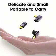 1pc USB4 Type-C To Type-C Angled Adapter, Supports PD240W 40Gbps 8K@60Hz Audio/Video Transmission, Compatible With Phones, Tablets, Laptops And Other Devices - Purple - View 8
